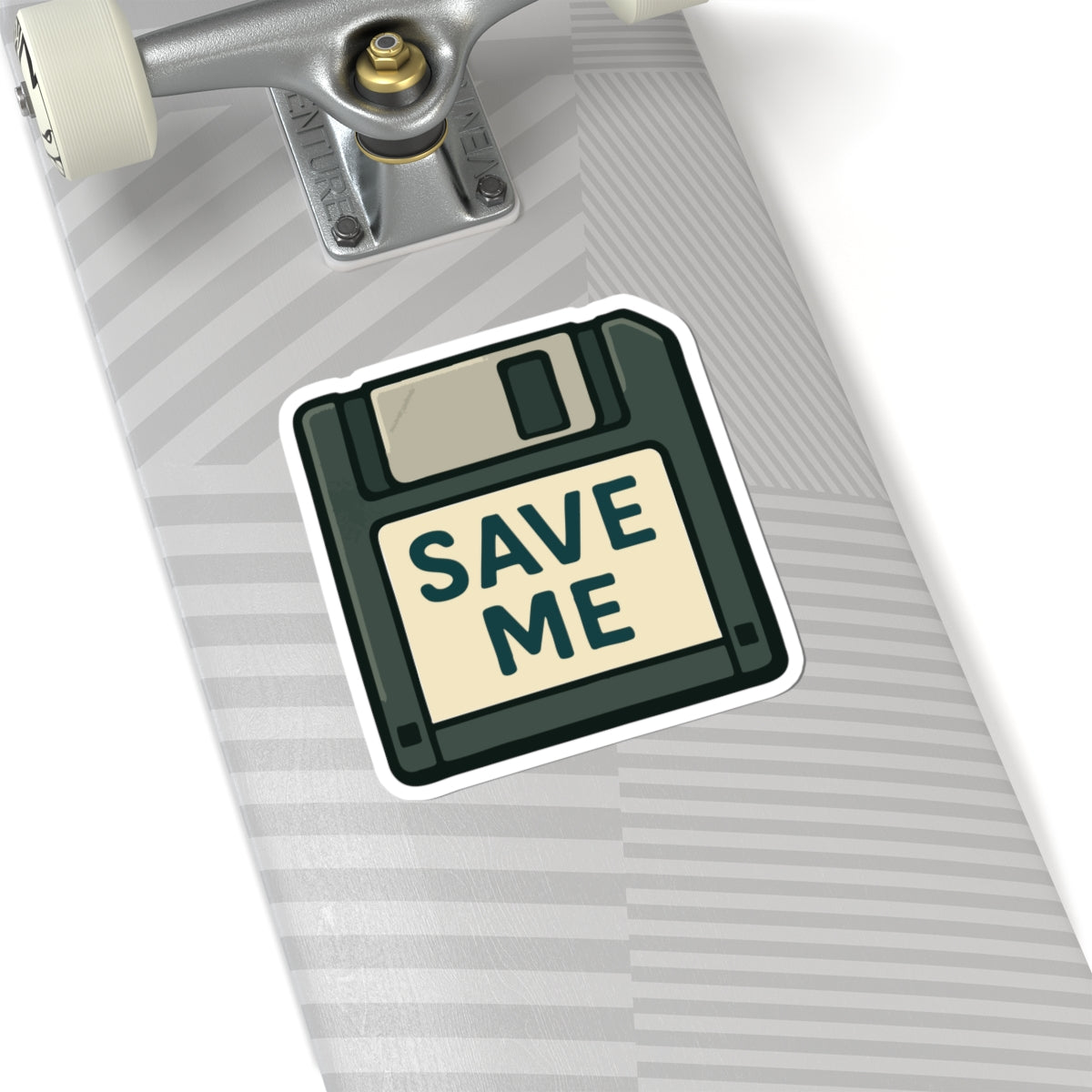 Floppy Disk "Save Me" Sticker — Retro Tech Kiss-Cut Vinyl Decal