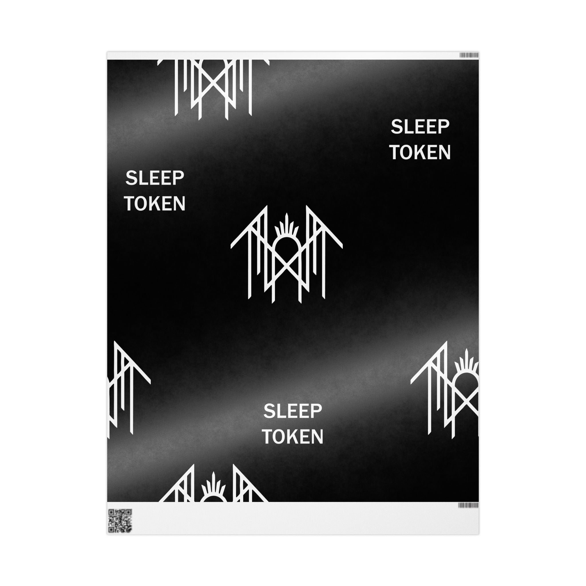 Wrapping Paper — Minimal Black "SLEEP TOKEN" Logo Gift Wrap