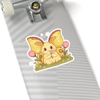 Cute Rosey Maple Moth Sticker — Kawaii Floral Laptop Decal