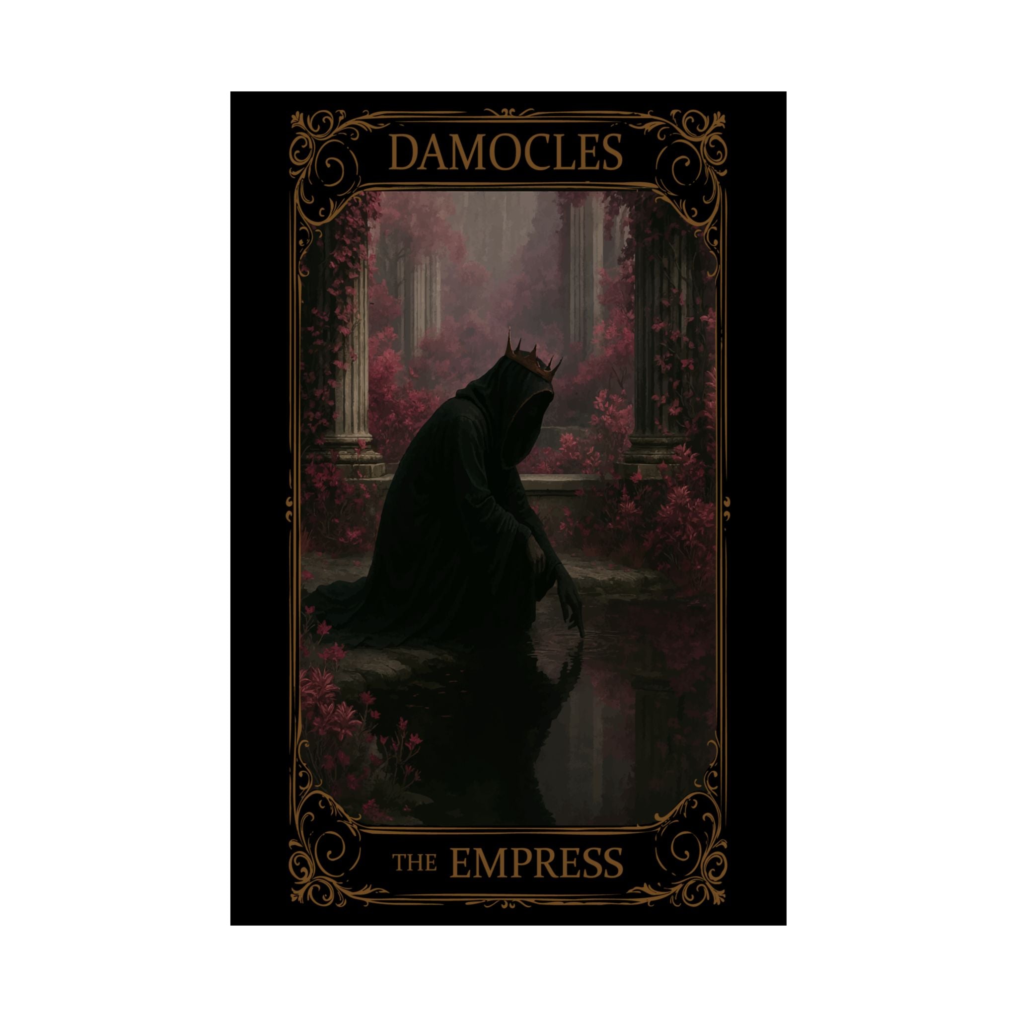 Damocles The Empress Tarot Mystical Satin Poster -Art Print, Wall Décor, Gothic Home Decor, Unique Gift, Tarot-Inspired Art