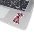 Mushroom Lady Kiss-Cut Sticker — Purple Fairycore Vinyl Sticker for Laptops & Journals