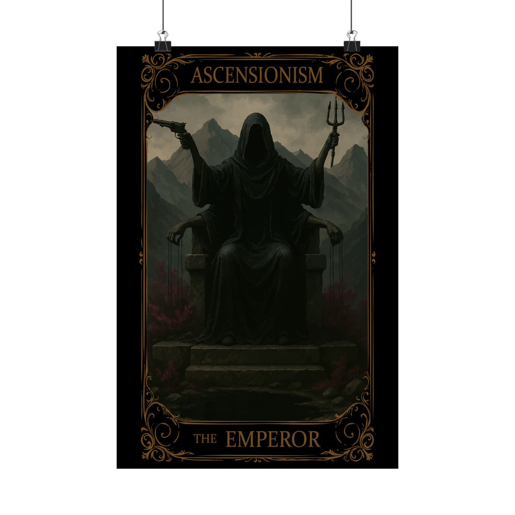 The Emperor Tarot, Mystical Satin Poster Art, Wall Decor, Fantasy Artwork, Gift for Fans, Gothic Decor, Home Aesthetic