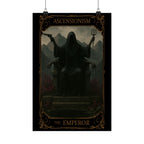 The Emperor Tarot, Mystical Satin Poster Art, Wall Decor, Fantasy Artwork, Gift for Fans, Gothic Decor, Home Aesthetic