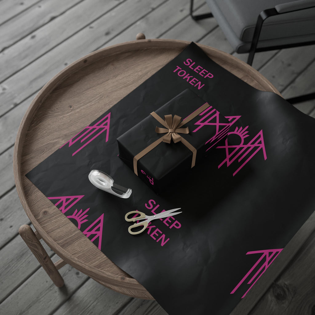 Black & Pink Gothic Spider Wrapping Paper Roll — Halloween Gift Wrap