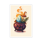 Witchy Crystal Cauldron Sticker — Cute Magical Mushroom & Gem Kiss-Cut Sticker