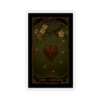Three of Swords Tarot- Mood-Enhancing Kiss-Cut Stickers, Three Swords Heart Design, Perfect for Journals, Laptops, Gifts, Home Decor, Romantic Occasions