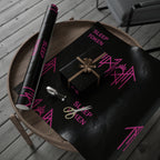 Black & Pink Gothic Spider Wrapping Paper Roll — Halloween Gift Wrap