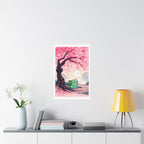 Satin Poster — Cherry Blossom Bulbsaur Wall Art (210gsm)