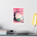 Satin Poster — Cherry Blossom Bulbsaur Wall Art (210gsm)