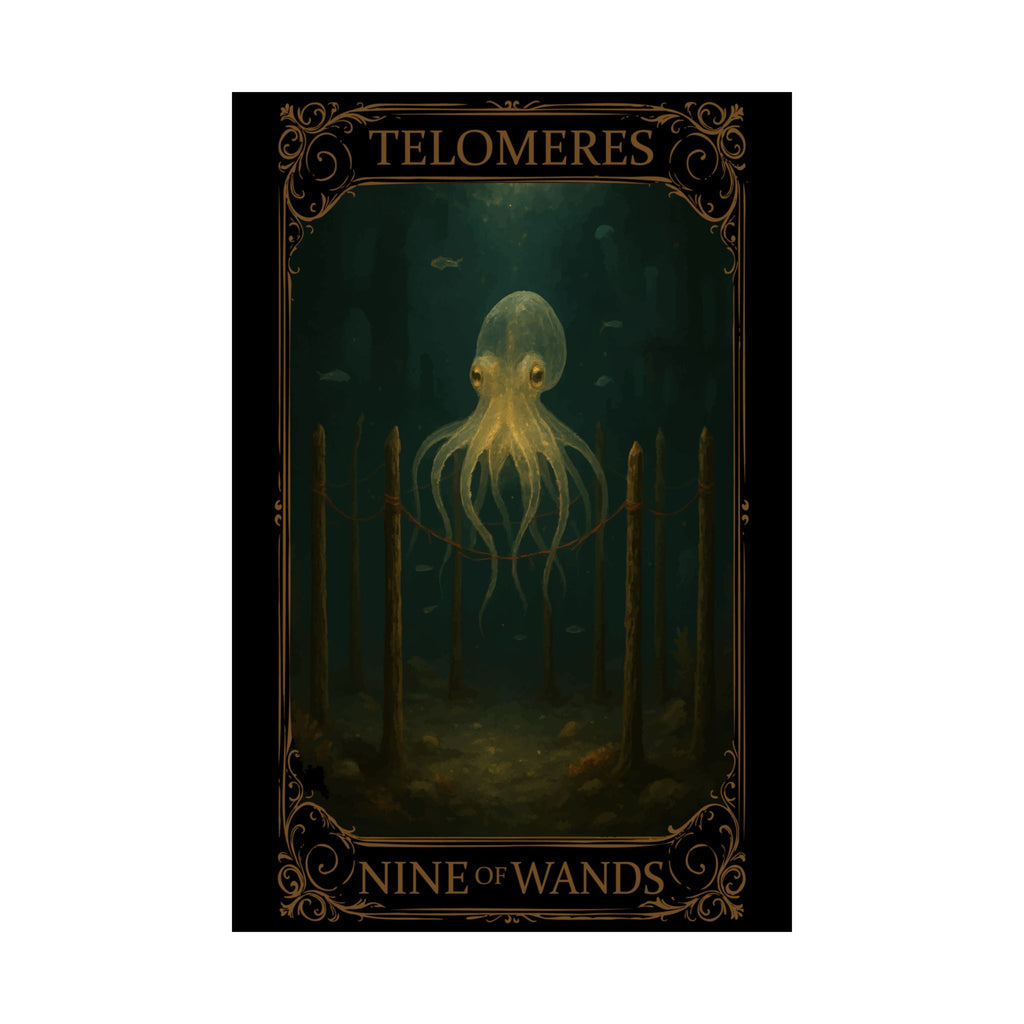 Nine Of Wands- Mystical Octopus Satin Poster, Ocean Art Print, Nautical Home Decor, Fantasy Wall Art, Gift for Art Lovers