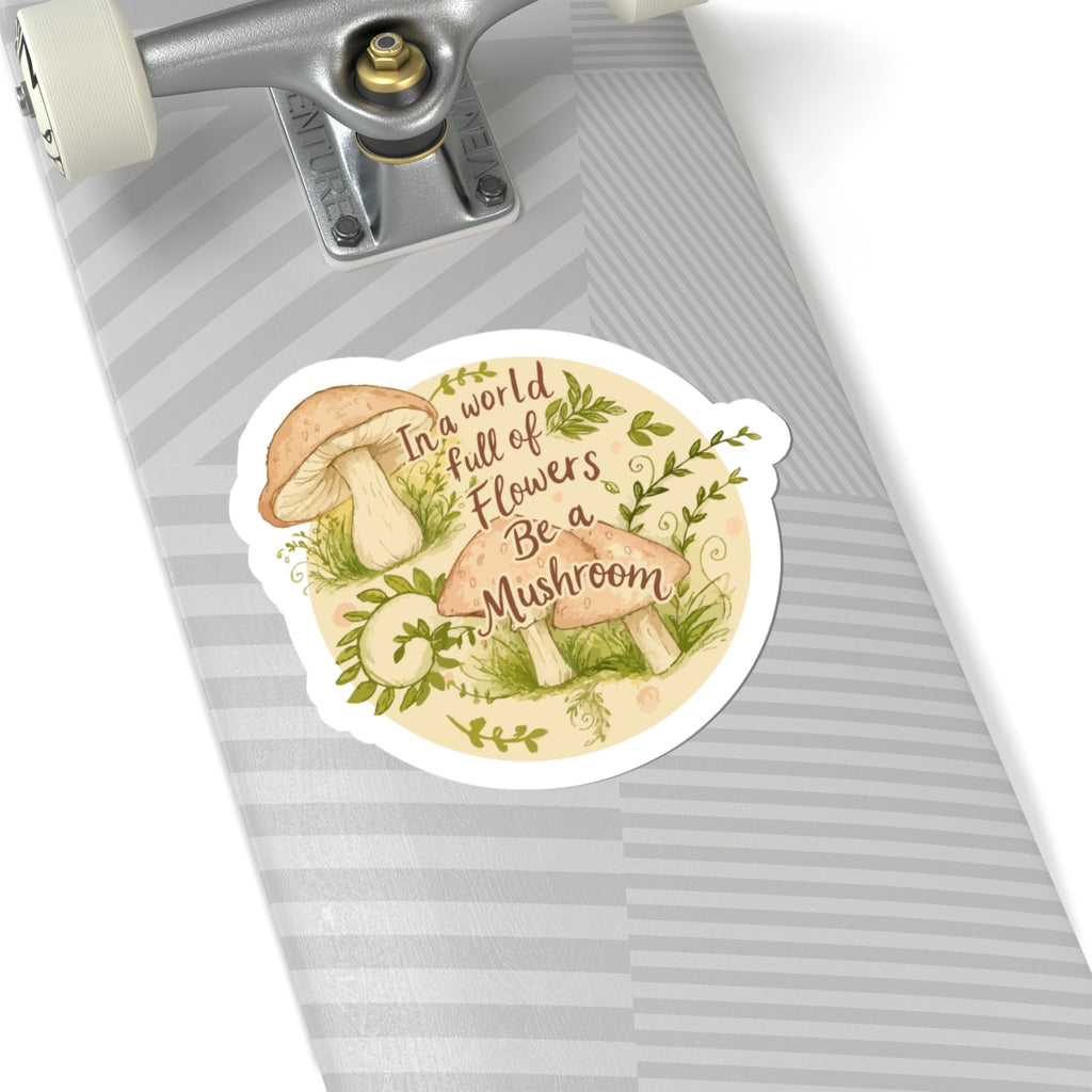 Be a Mushroom-Inspired Kiss-Cut Stickers, Botanical Decor, Eco-Friendly Gifts, Laptop Accessories, Aesthetic Art