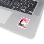 Happy plant critter-Under Cherry Blossom Kiss-Cut Sticker — Anime Nature Laptop Decal