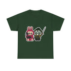 Labubu Chibi Band Member Cute Bunny and Ninja Unisex Heavy Cotton Tee, Fun Graphic Tee, Casual Wear, Cute Outfit, Fun T-Shirt
