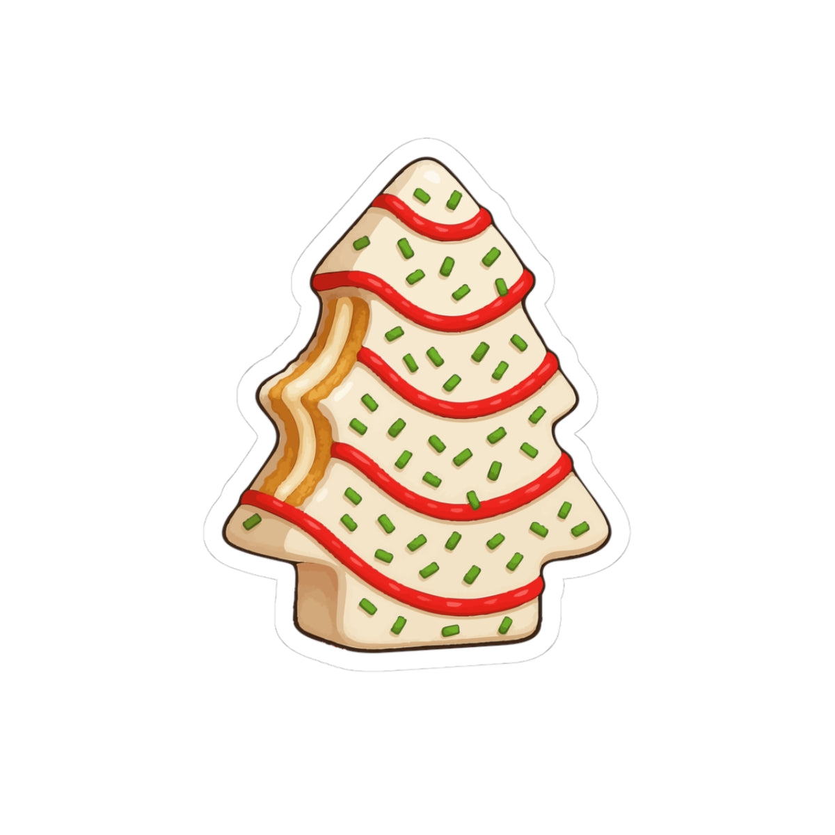 Christmas Tree Cookie Kiss-Cut Sticker - Cute Holiday Laptop Decal