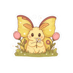 Cute Rosey Maple Moth Sticker — Kawaii Floral Laptop Decal