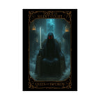 Queen of Swords Tarot- Mysterious Art Poster, Ethereal Home Decor, Fantasy Wall Art, Gothic Aesthetic, Unique Gift for Art Lovers