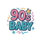 90s Baby Sticker — Retro Neon Kiss-Cut Decal for Laptops, Water Bottles & Journals