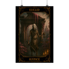 The Justice Tarot Euclid Satin Poster, Wall Art Print, Gothic Home Decor, Gift for Collectors, Fantasy Wall Hanging