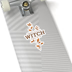 Kiss-Cut Sticker — "There’s a Little Witch in All of Us" Fall Floral Laptop Decal