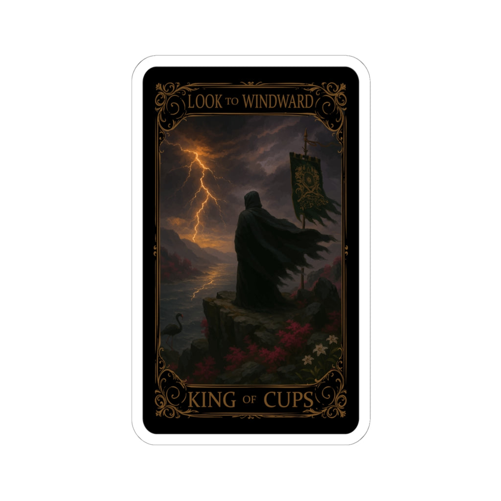 King of Cups Tarot- Mystical Stickers, Tarot Stickers for Spiritual Practitioners, Witchcraft, Café Décor, Gift for Tarot Lovers