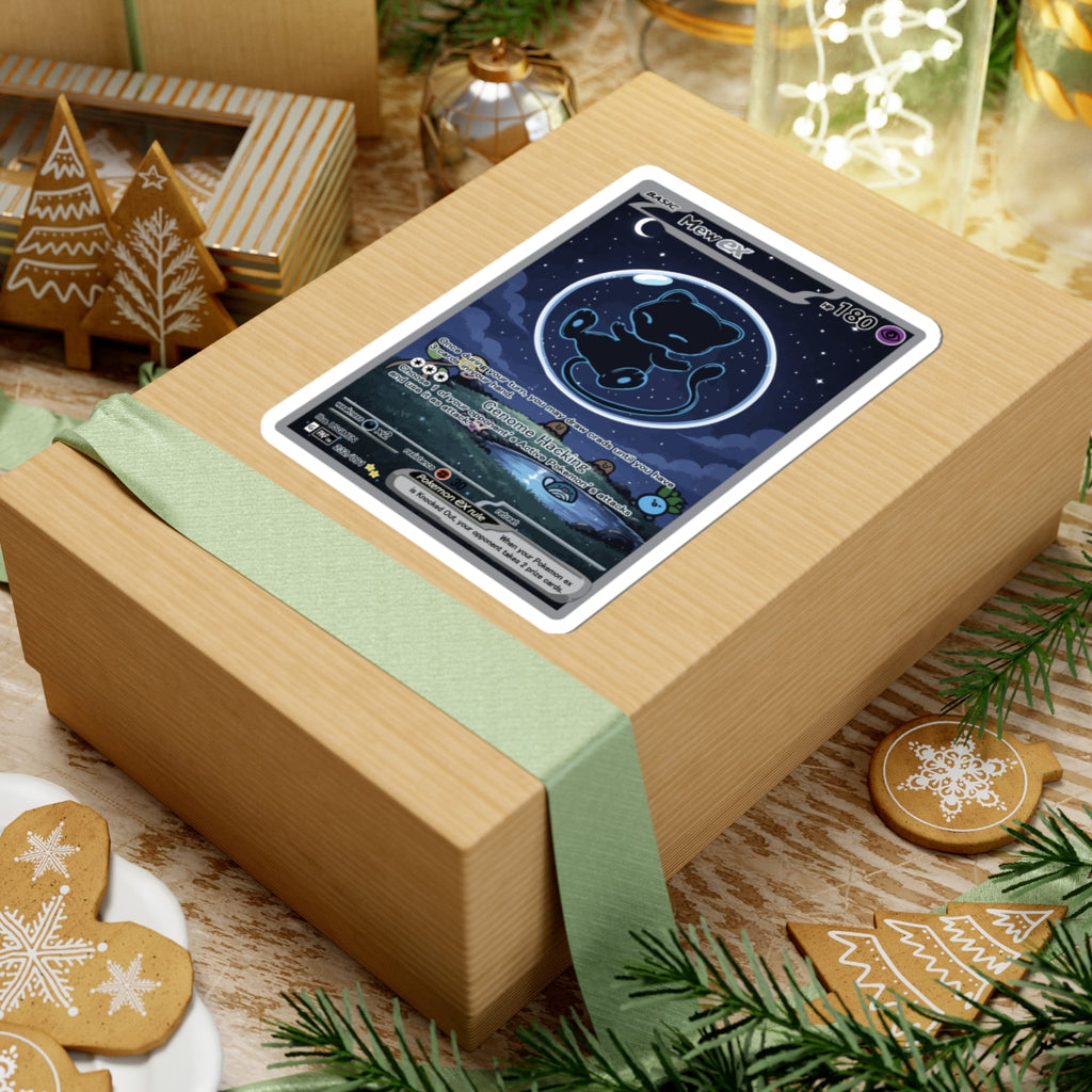 Dark Bubble Mew Card Sticker — Night Sky Kiss-Cut Sticker