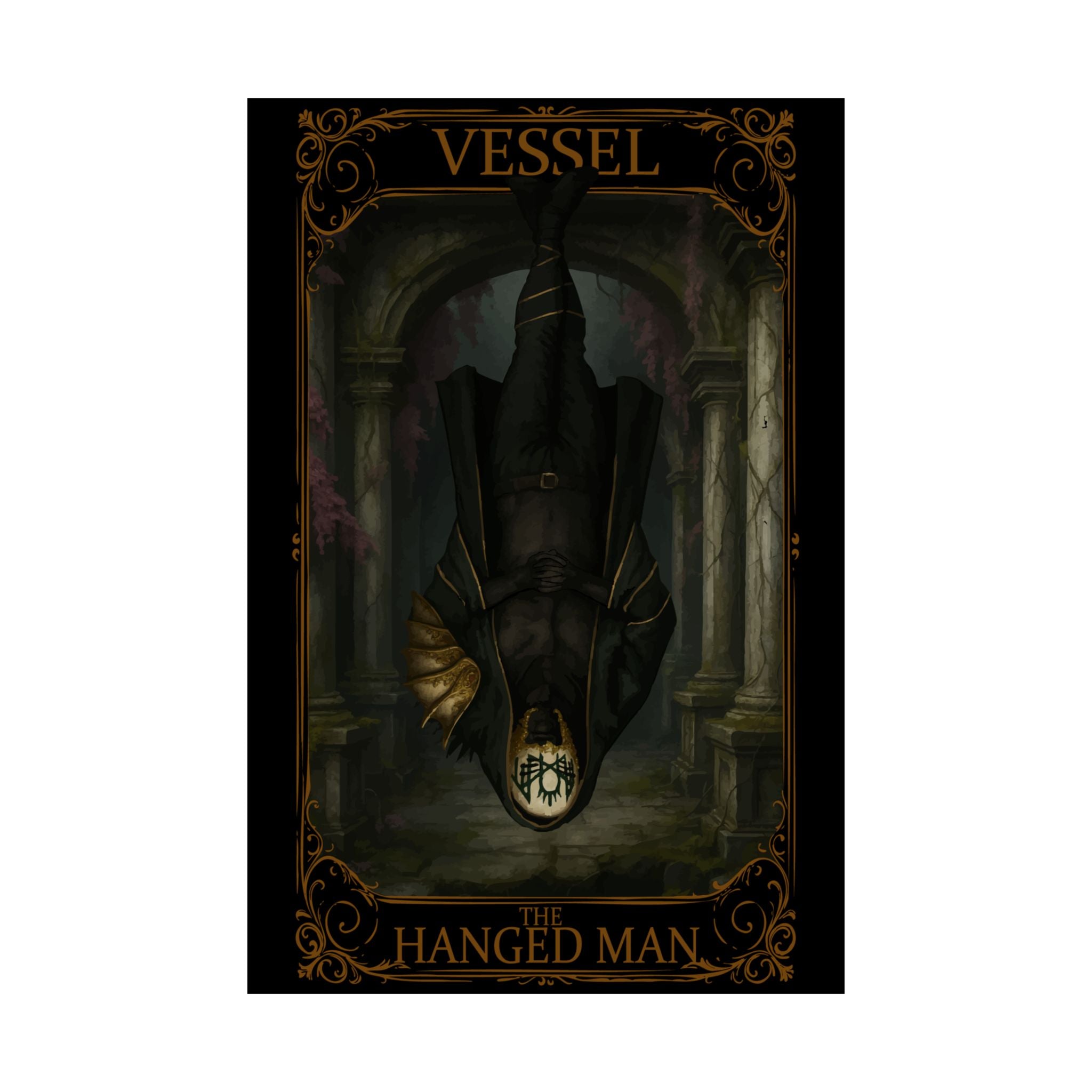 The Hanged Man Card, Mystical Satin Poster, Wall Art, Tarot Decor, Gothic Home Decor, Unique Gift, Fantasy Poster