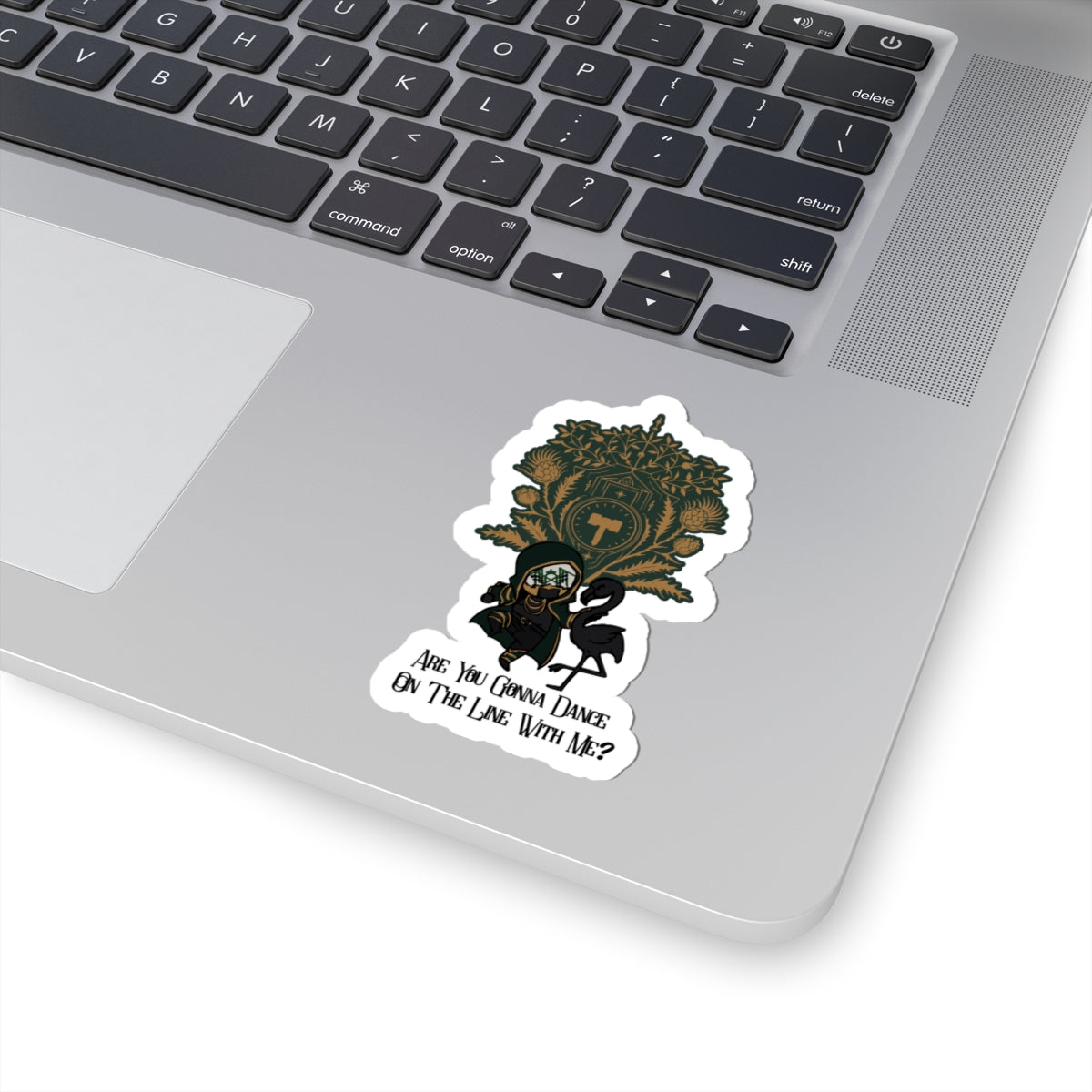 Past Self/Dance on the Line with me Kiss-Cut Stickers, Unique Laptop Decor, Creative Gift for Friends, Fun Wall Art, Floral Motif
