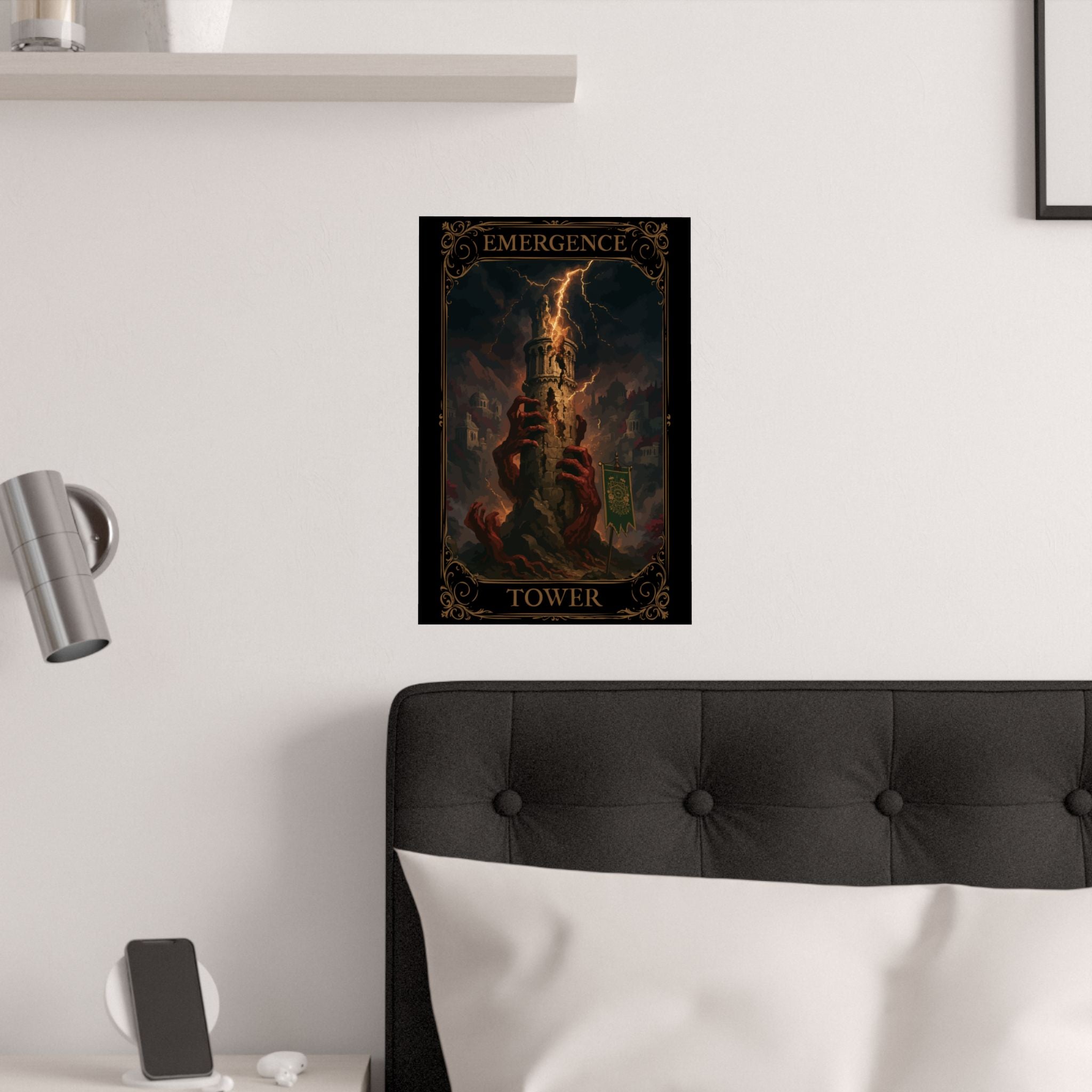 Caramel: The Tower Tower Tarot Satin Poster - Art Print, Wall Decor, Fantasy Artwork, Gothic Home Decor, Gift for Fantasy Lovers