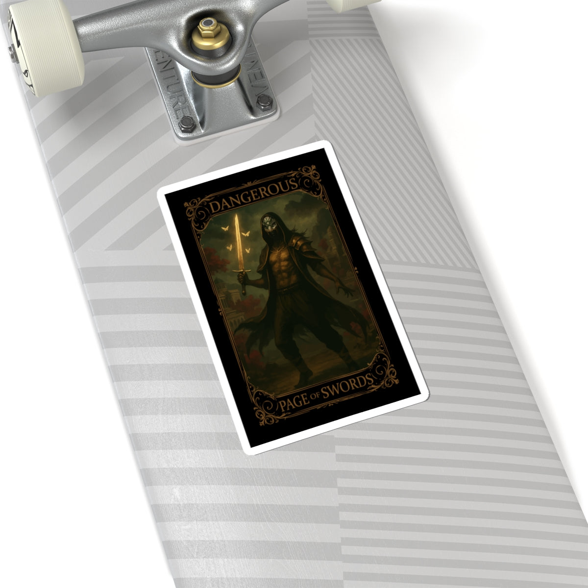 Page of Swords Tarot- Elegant Danger - Page of Swords Kiss-Cut Stickers for Tarot Lovers, Stickers, Laptop Decor, Witchy Gifts, Dark Aesthetic