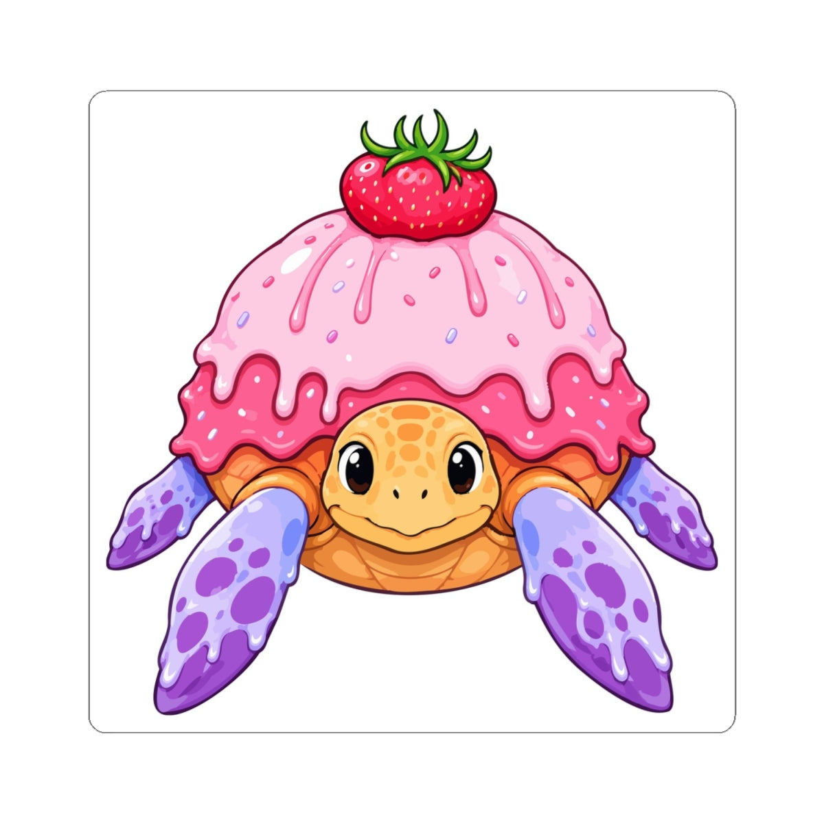 Cute Strawberry Shell Turtle Sticker