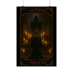 The Offering- Magician Tarot Satin Poster | Gothic Wall Art, Occult Decor, Witchy Home, Gift for Witches, Halloween Decoration, The Offering