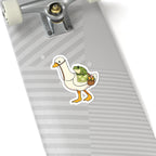Goose & Frog Sticker — Cute Kiss-Cut Vinyl Decal