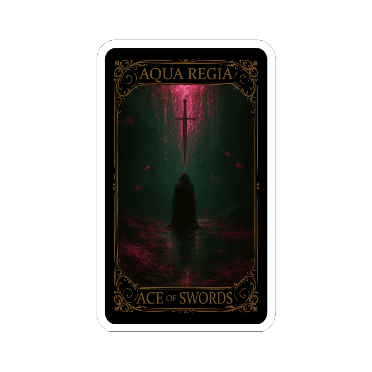 Ace of Swords Tarot- Mystical Kiss-Cut Stickers | Ace of Swords, Tarot Art, Witchy Decor, Laptop Stickers, Spiritual Gifts, Unique Artwork