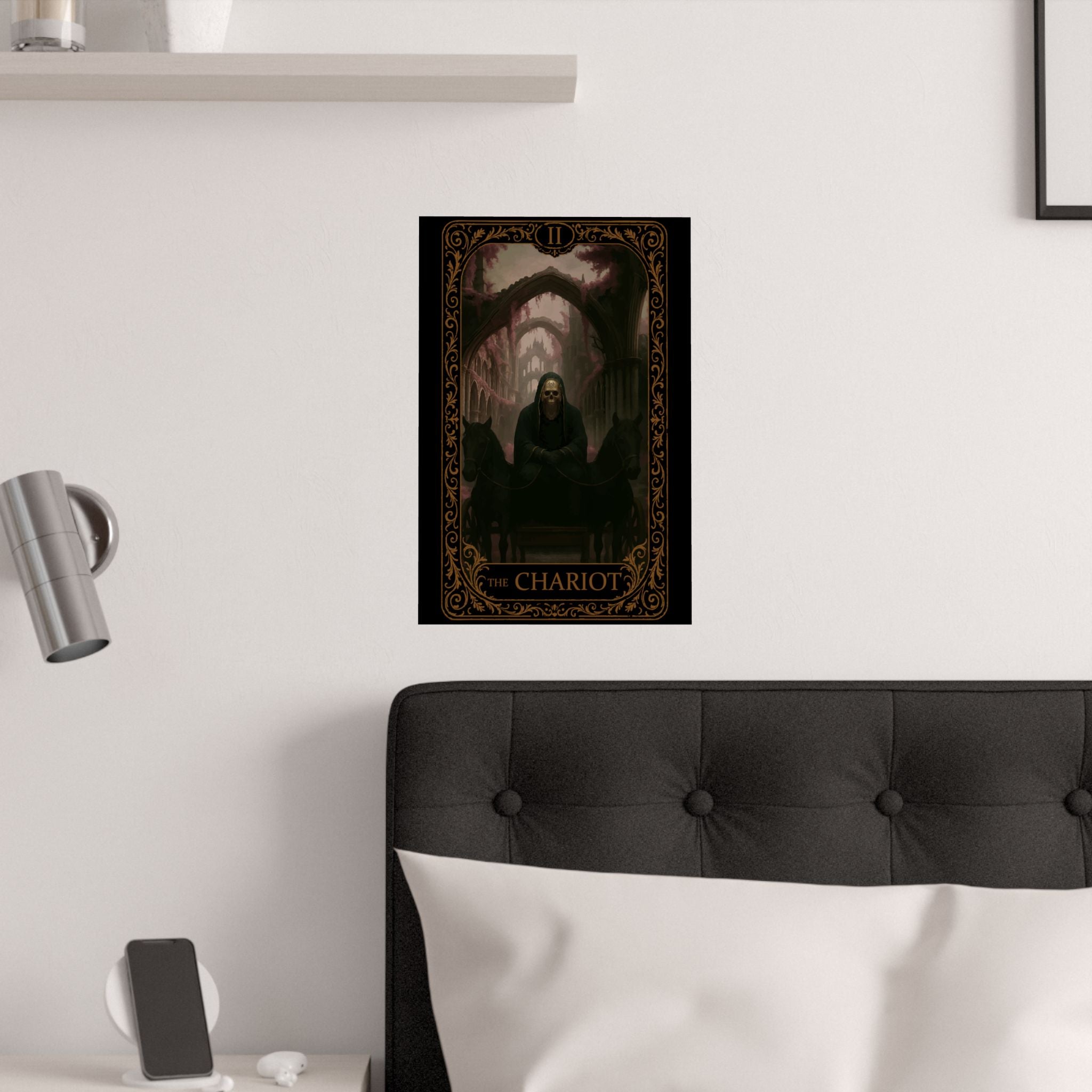 The Chariot- Dark Fantasy Satin Poster, Gothic Wall Art Print, Tarot-Themed Decor, Mystical Home Decoration, Unique Gift for Occasions