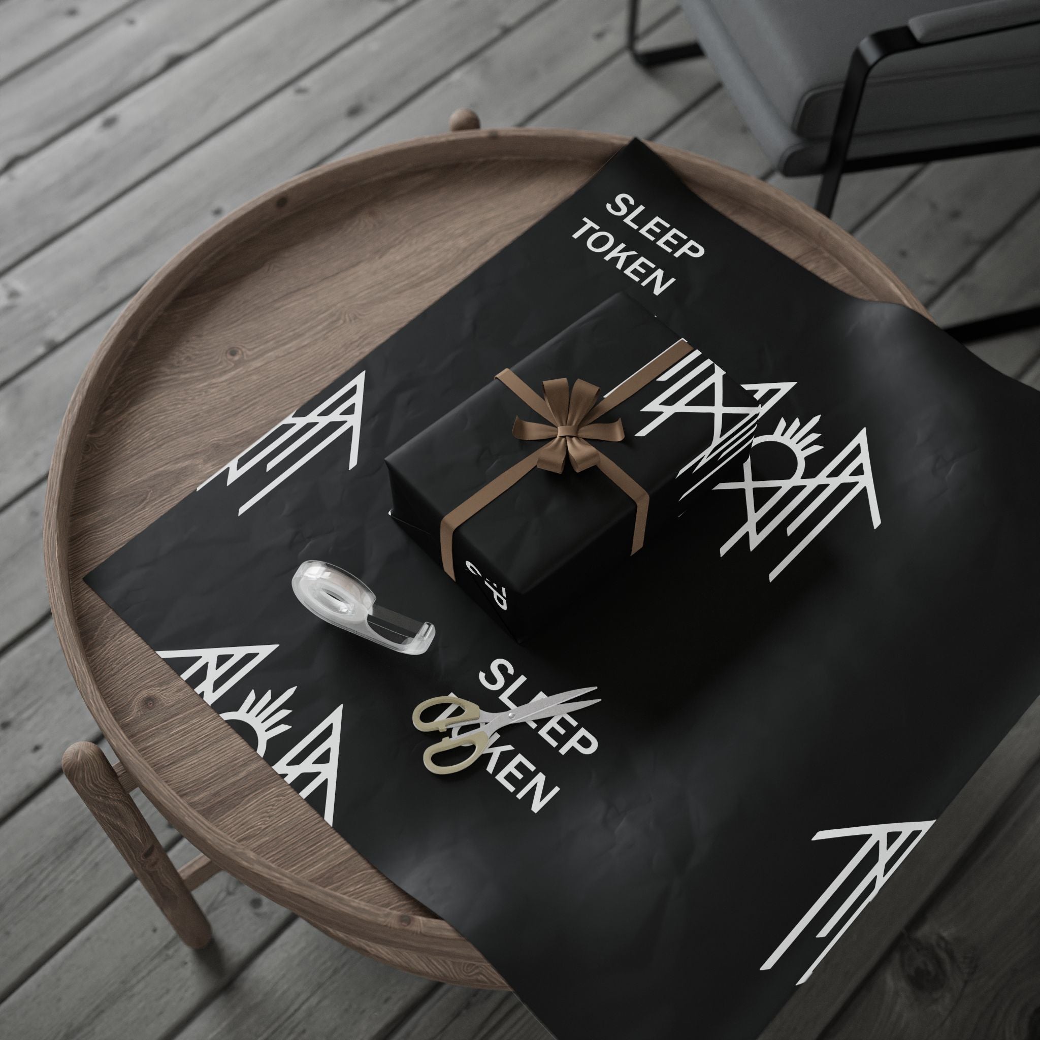 Wrapping Paper — Minimal Black "SLEEP TOKEN" Logo Gift Wrap