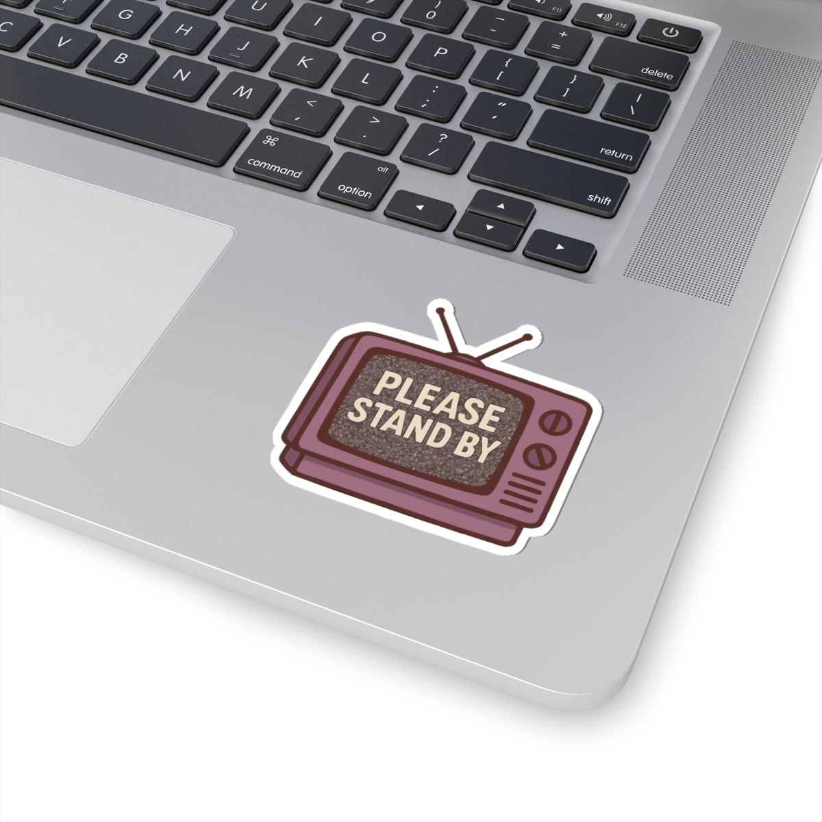 90's Retro TV Sticker — "Please Stand By" Vintage Aesthetic Laptop Decal