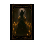 The Lovers Tarot Ethereal Satin Poster Art Print, Dark Romance Wall Decor, Gothic Home Decoration, Occult Aesthetic Wall Art