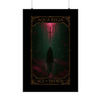 Ace of Swords Tarot- Mystical Satin Poster - Ace of Swords Art Print, Dark Wall Decor, Tarot-Inspired Home Decor, Spiritual Aesthetic, Gothic Wall Art