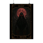 Sleep- The Moon Tarot Satin Poster | Dark Aesthetic Wall Art, Gothic Decor, Bedroom Decor, Unique Gift, Home Decor
