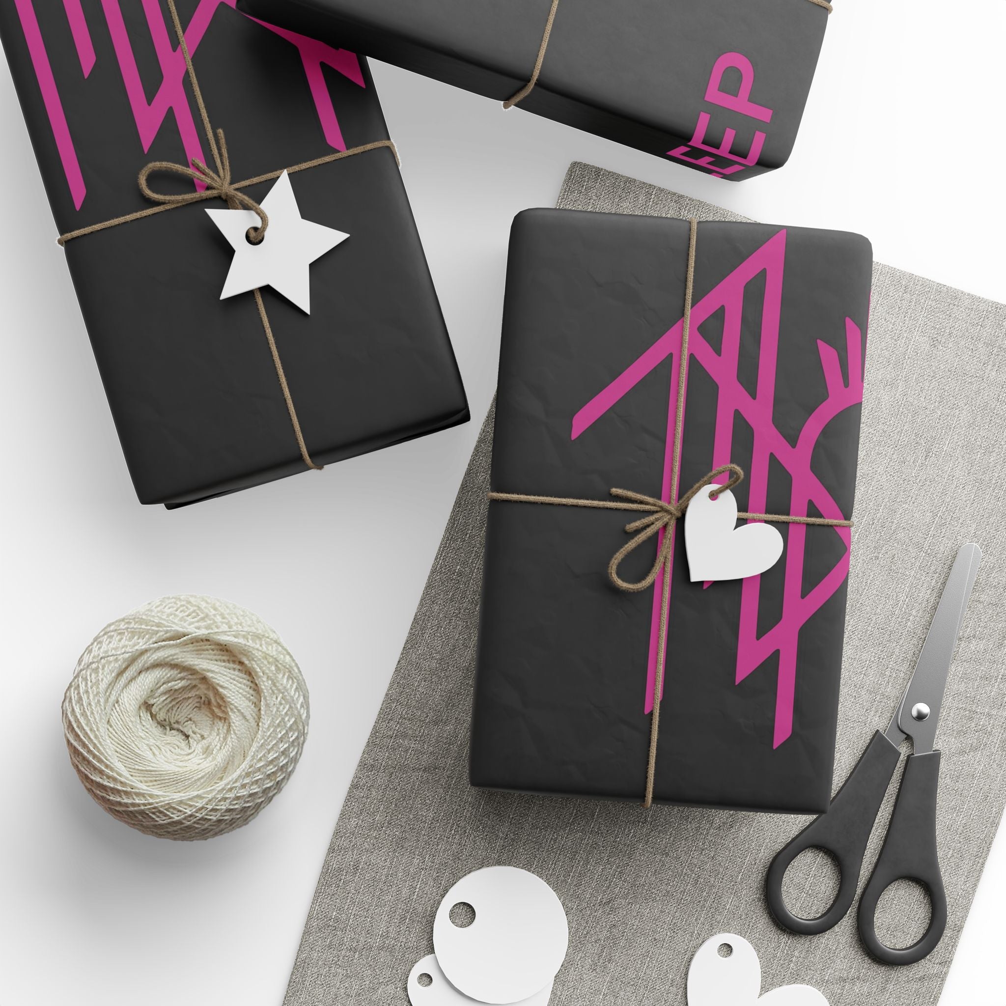 Black & Pink Gothic Spider Wrapping Paper Roll — Halloween Gift Wrap