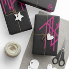 Black & Pink Gothic Spider Wrapping Paper Roll — Halloween Gift Wrap