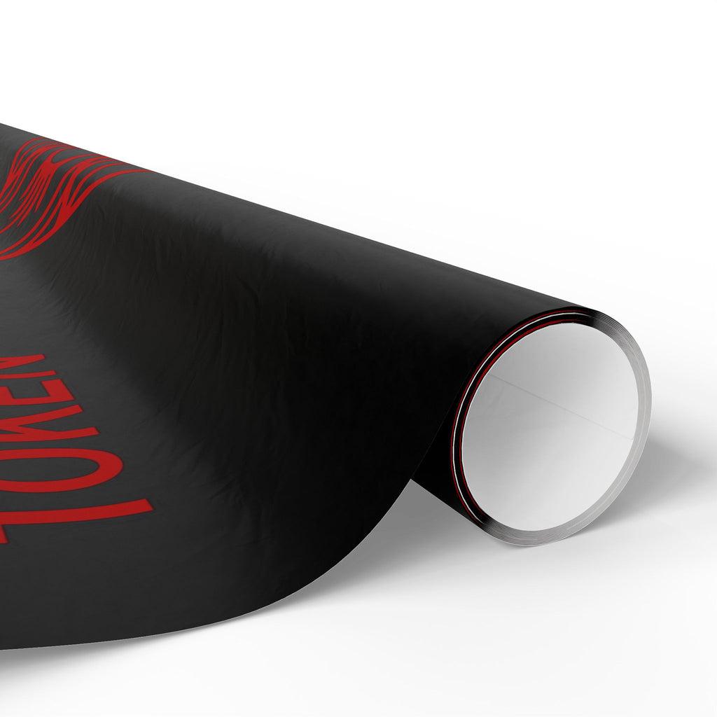Black & Red Spider Pattern Wrapping Paper Roll — Gothic Gift Wrap for Halloween & Fans