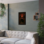 Three of Pentacles Tarot- Mystical Satin Poster, Dark Art Print, Gothic Wall Decor, Witchy Home Accent, Fantasy Artwork