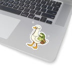 Goose & Frog Sticker — Cute Kiss-Cut Vinyl Decal