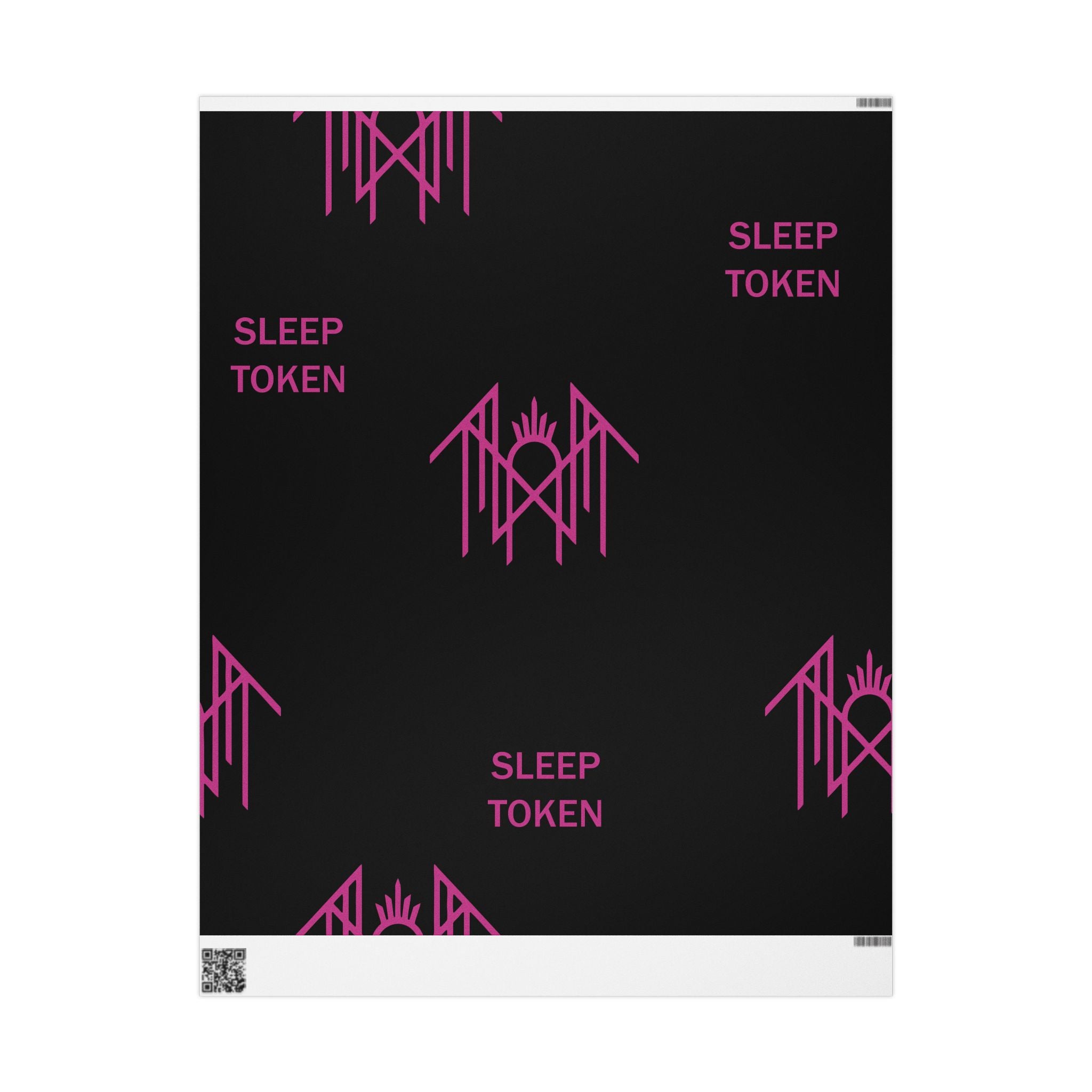 Black & Pink Gothic Spider Wrapping Paper Roll — Halloween Gift Wrap