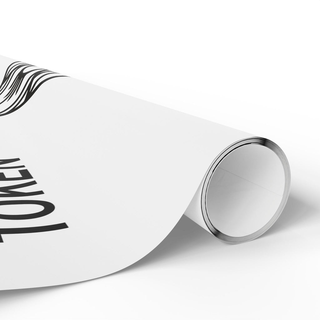 Minimal Black & White Wave Wrapping Paper Roll — Modern Abstract Gift Wrap