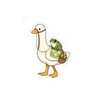 Goose & Frog Sticker — Cute Kiss-Cut Vinyl Decal