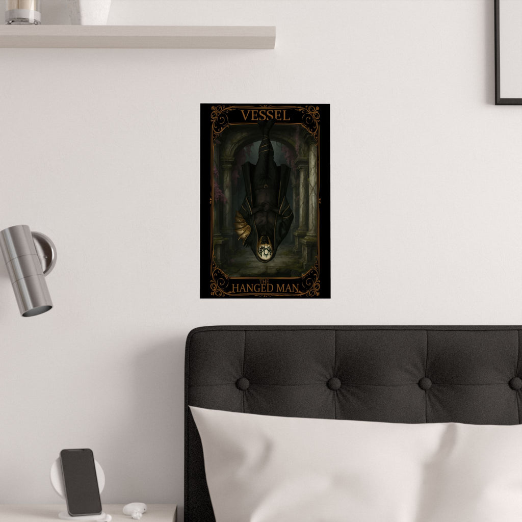 The Hanged Man Card, Mystical Satin Poster, Wall Art, Tarot Decor, Gothic Home Decor, Unique Gift, Fantasy Poster