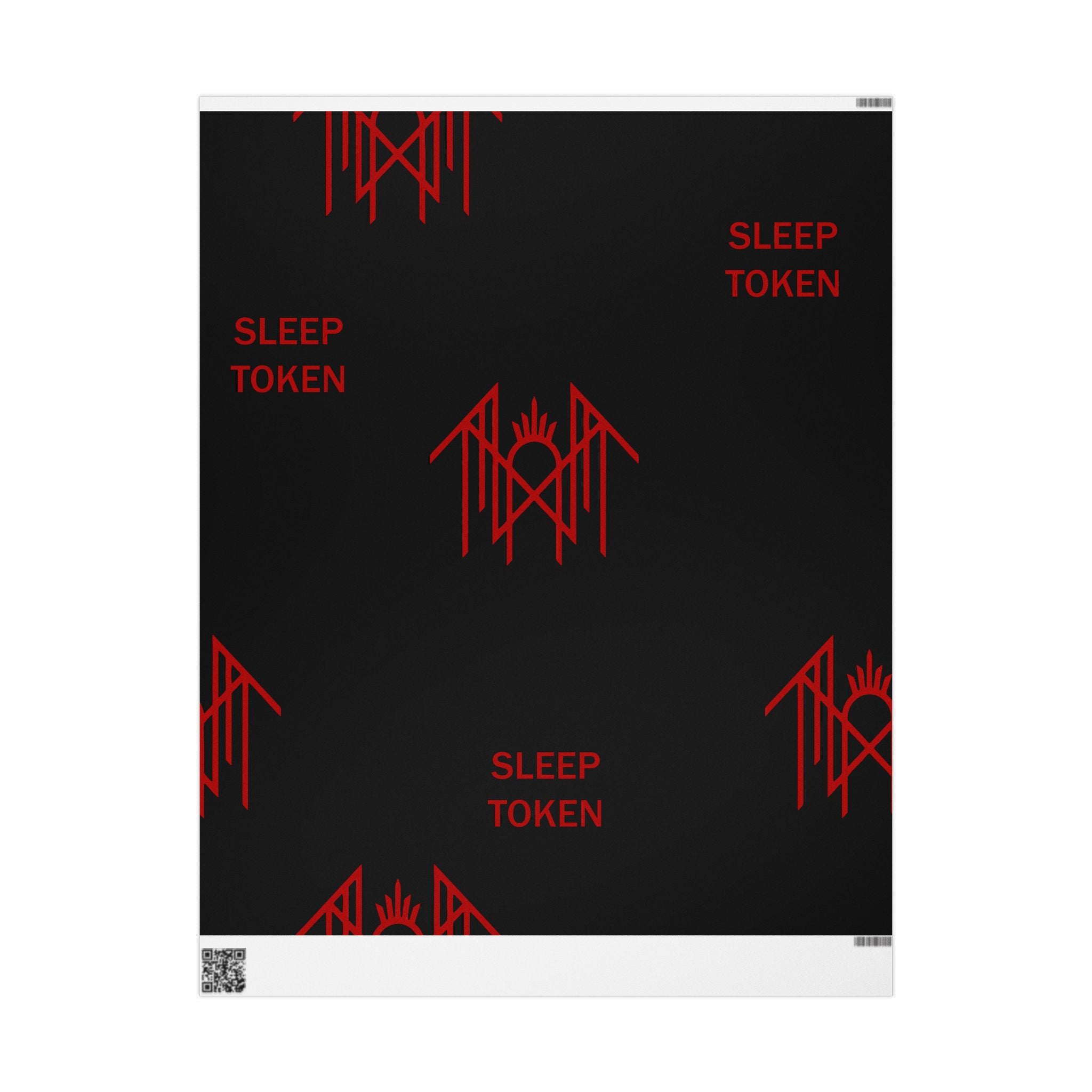 Black & Red Spider Pattern Wrapping Paper Roll — Gothic Gift Wrap for Halloween & Fans