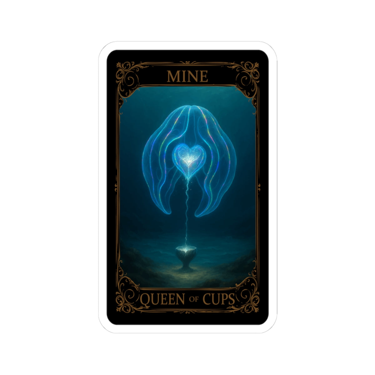 Queen of Cups tarot- Mystical  Stickers | Tarot Inspired, Laptop Decor, Witchy Aesthetic, Gift for Spiritual Seekers